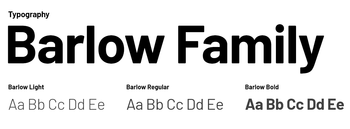 Typography selection - Barlow Family